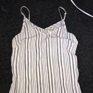Striped V-neck tank top